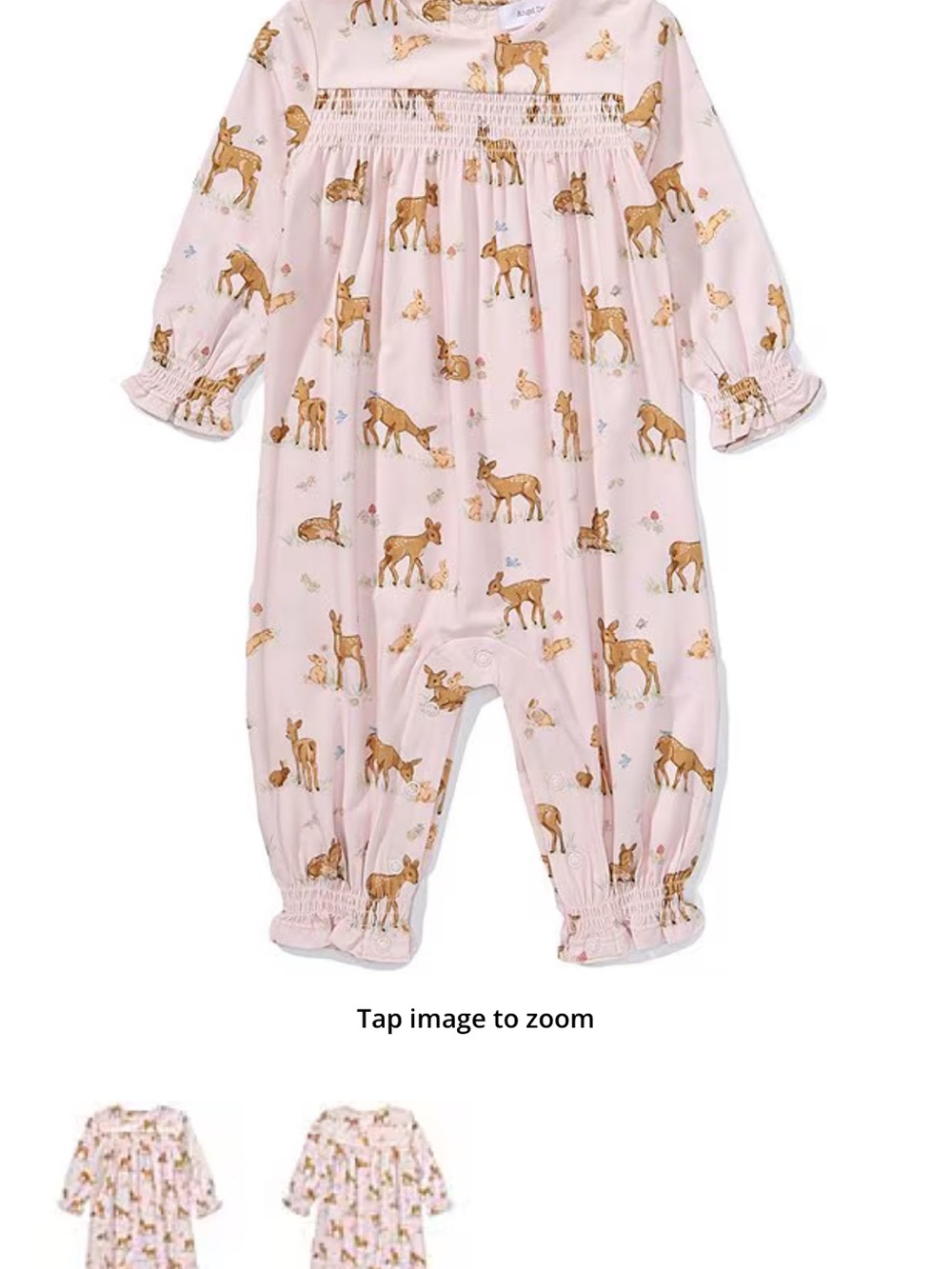NWOT: Angel Dear Pink Deer & Bunny Smocked Baby Romper